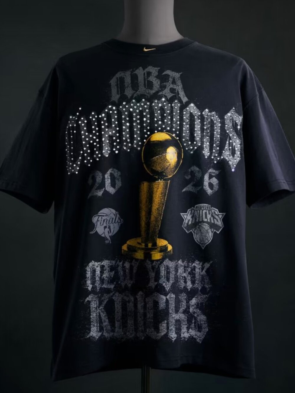 NWT 2026 NBA Finals Champions Authentic Knicks On Court T-Shirt Large